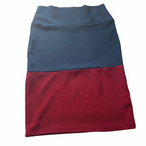 Lularoe Cassie Pull UP Pencil Skirt Teal and Pink